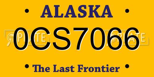 0CS7066 Alaska License Plate