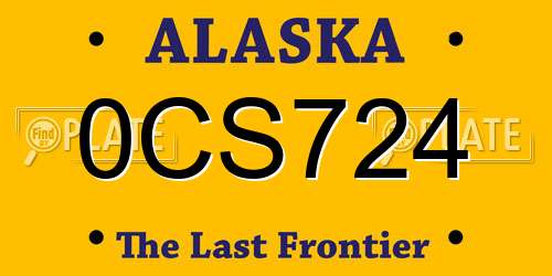 0CS724 Alaska License Plate