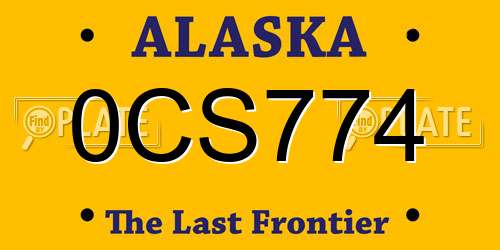 0CS774 Alaska License Plate