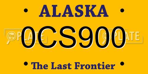 0CS900 Alaska License Plate