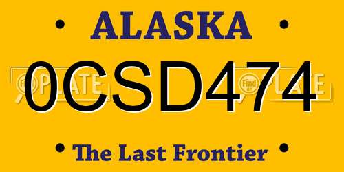0CSD474 Alaska License Plate