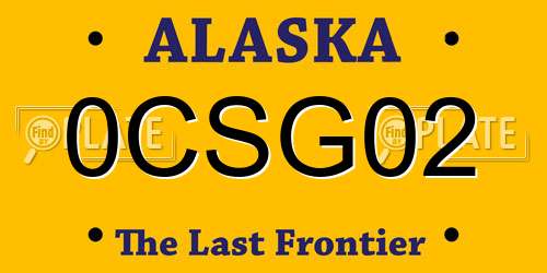 0CSG02 Alaska License Plate