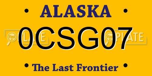 0CSG07 Alaska License Plate