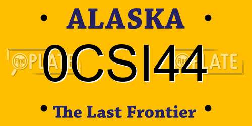 0CSI44 Alaska License Plate