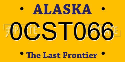 0CST066 Alaska License Plate