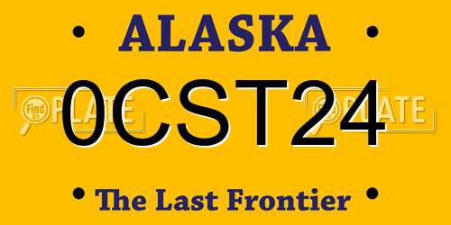 0CST24 Alaska License Plate