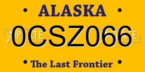 0CSZ066 Alaska License Plate