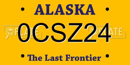 0CSZ24 Alaska License Plate
