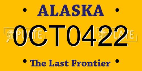 0CT0422 Alaska License Plate