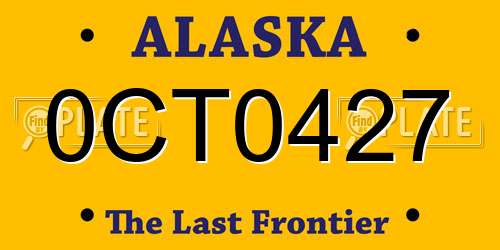 0CT0427 Alaska License Plate