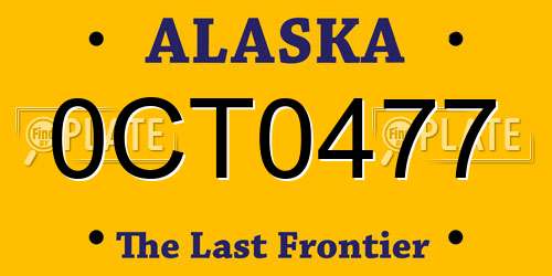 0CT0477 Alaska License Plate