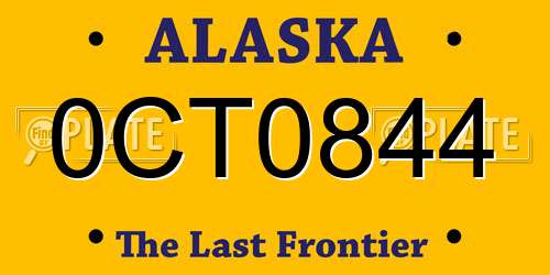 0CT0844 Alaska License Plate