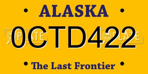 0CTD422 Alaska License Plate