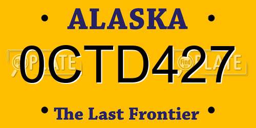 0CTD427 Alaska License Plate