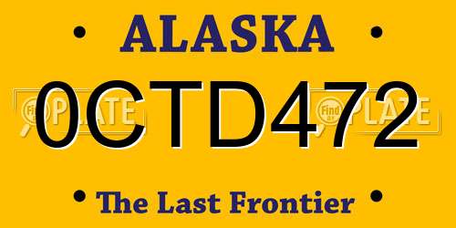 0CTD472 Alaska License Plate
