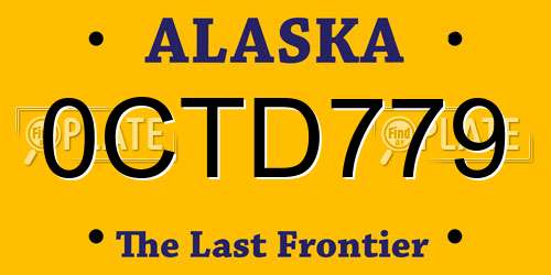 0CTD779 Alaska License Plate