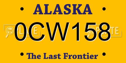 0CW158 Alaska License Plate