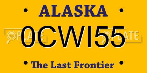 0CWI55 Alaska License Plate
