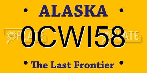 0CWI58 Alaska License Plate