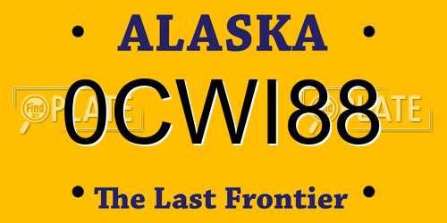 0CWI88 Alaska License Plate
