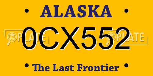 0CX552 Alaska License Plate