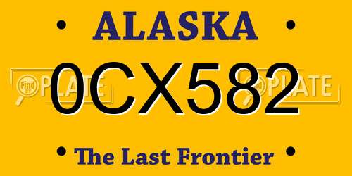 0CX582 Alaska License Plate