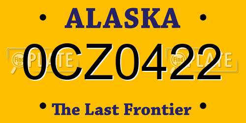 0CZ0422 Alaska License Plate