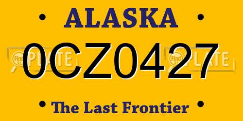 0CZ0427 Alaska License Plate