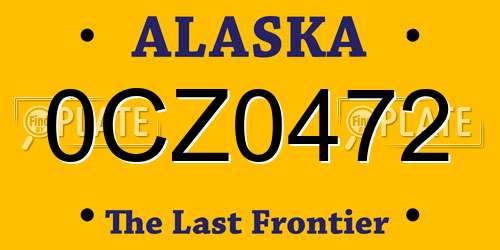 0CZ0472 Alaska License Plate