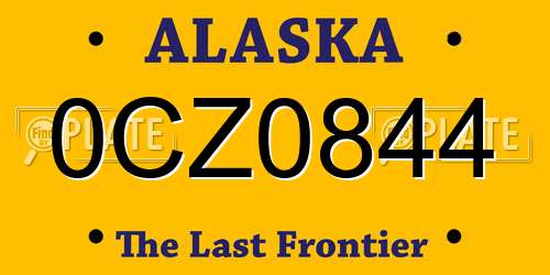 0CZ0844 Alaska License Plate