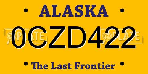 0CZD422 Alaska License Plate