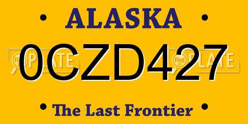 0CZD427 Alaska License Plate