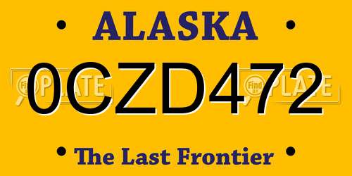 0CZD472 Alaska License Plate