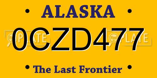 0CZD477 Alaska License Plate