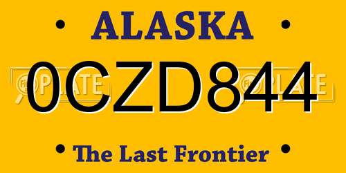0CZD844 Alaska License Plate