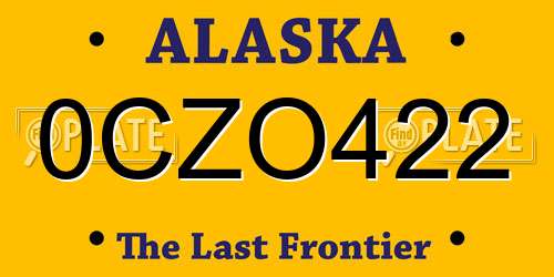 0CZO422 Alaska License Plate