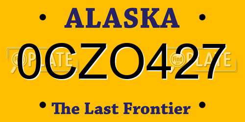 0CZO427 Alaska License Plate
