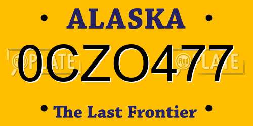 0CZO477 Alaska License Plate