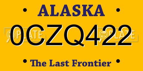 0CZQ422 Alaska License Plate
