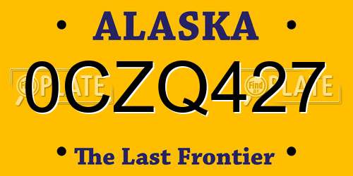 0CZQ427 Alaska License Plate
