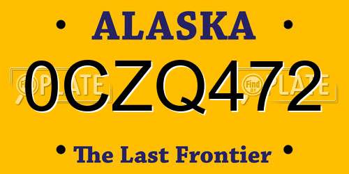 0CZQ472 Alaska License Plate