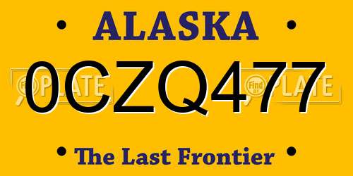 0CZQ477 Alaska License Plate