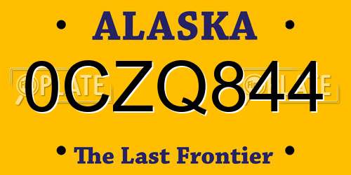 0CZQ844 Alaska License Plate