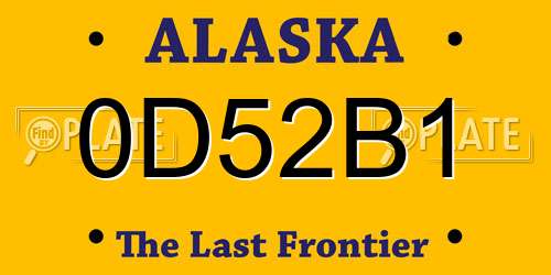 0D52B1 Alaska License Plate
