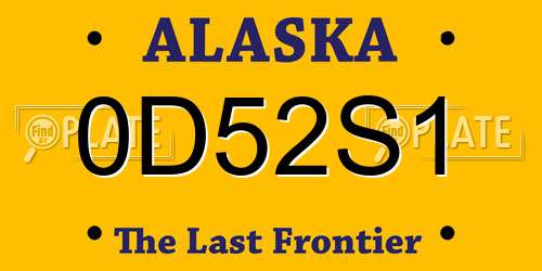 0D52S1 Alaska License Plate