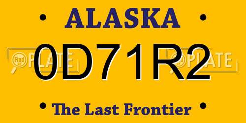 0D71R2 Alaska License Plate