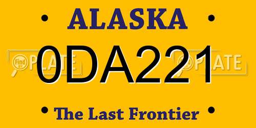 0DA221 Alaska License Plate