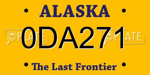 0DA271 Alaska License Plate