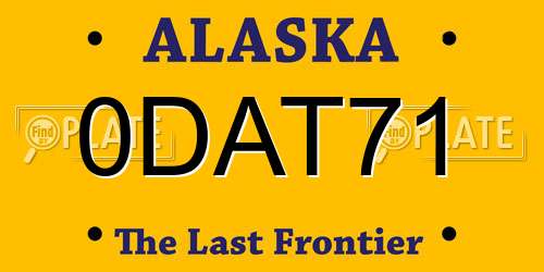 0DAT71 Alaska License Plate