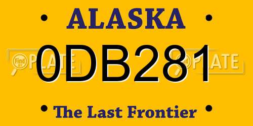 0DB281 Alaska License Plate